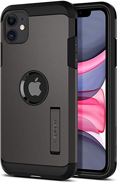 Spigen Tough Armor, Designed for iPhone 11 Case, Shockproof Air Cushion and Dual Layer with Kickstand Protective Case for iPhone 11 - Gunmetal