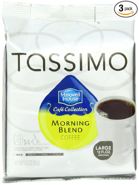 Maxwell House Cafe Collection Morning Blend, 14-Count T-Discs for Tassimo Brewers (Pack of 3), Package May Vary
