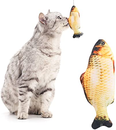 Yidarton Interactive Pets Chew Bite Fish Toys for Cat Realistic Plush Simulation Electric Moving Doll Catnip Fish Toys