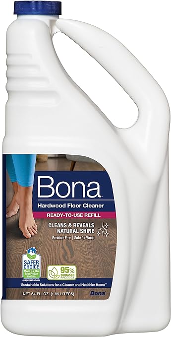 Bona Hardwood Floor Cleaner Refill - 64 fl oz - Residue-Free Floor Cleaning Solution for Bona Spray Mop and Spray Bottle Refill - For Wood Floors