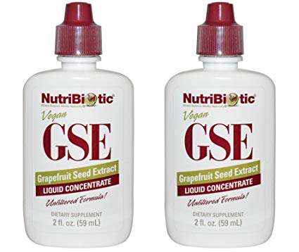 NutriBiotic Grapefruit Seed Extract Liquid Concentrate (Pack of 2) featuring Unfiltered Formula rich with Bioflavonoids, Vegan, Gluten Free and Made without GMOs, 2 oz.