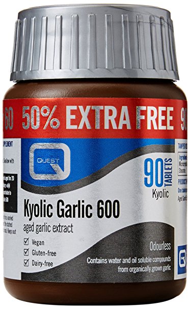 Quest Kyolic Garlic Extract Tablets, 600 mg, 90-Count