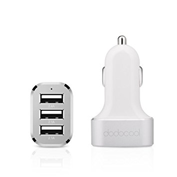 dodocool 33w Universal  3-Port USB Car Charger - White / Silver