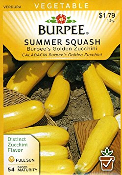 Burpee 64675 Squash, Summer Burpee's Golden Zucchini Seed Packet