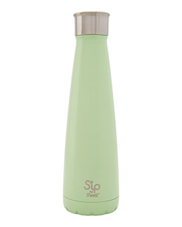 S'ip by S'well Insulated Double-Walled Stainless Steel Water Bottle, 15 oz, Spearmint Green