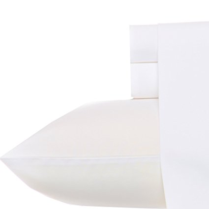Nautica Cotton Percale Sheet Set, Twin, White