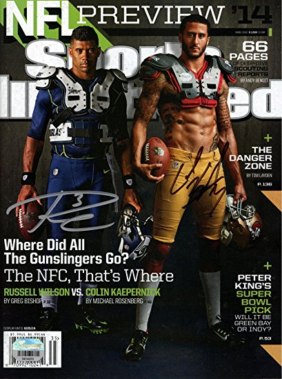 Russell Wilson & Colin Kaepernick Dual Signed NFL Preview '14 Sports Illustrated Magazine - Fanatics Authentic Certified