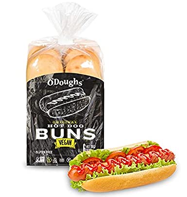 O'Dough's Gluten Free Hot Dog Buns, Original, 21.2 Ounce | 6 Brioche Buns per Pack | Kosher, Non GMO, Vegan Bread Rolls [Case of 3 - for a total of 18 classic hotdog buns]