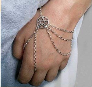 Silver Wiccan Slave Bracelet , Wicca Slave Bracelet , Pentagram Bracelet , Pentacle Bracelet , Wiccan Jewelry
