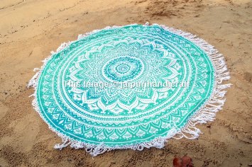 Ombre Round Mandala Tassel Fringing Beach Throw Roundie Yoga Mat Table Cloth Hippy Hippie Boho Gypsy Beach Towel wall hanging
