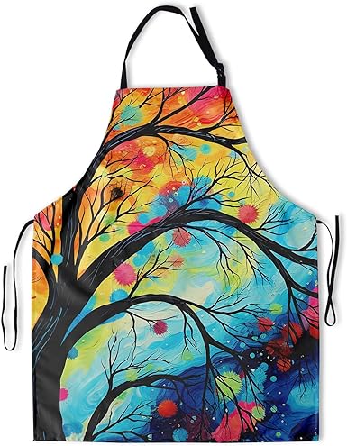 Artist Painting Apron with 2 Pockets Painters Art Aprons Gifts for Women Men Butterfly Kitchen Smocks