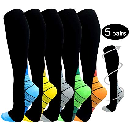 ACTINPUT Compression Socks Women & Men 15-20mmHg - Best Medical,Nursing,Hiking,Travel & Flight Socks-Running & Fitness