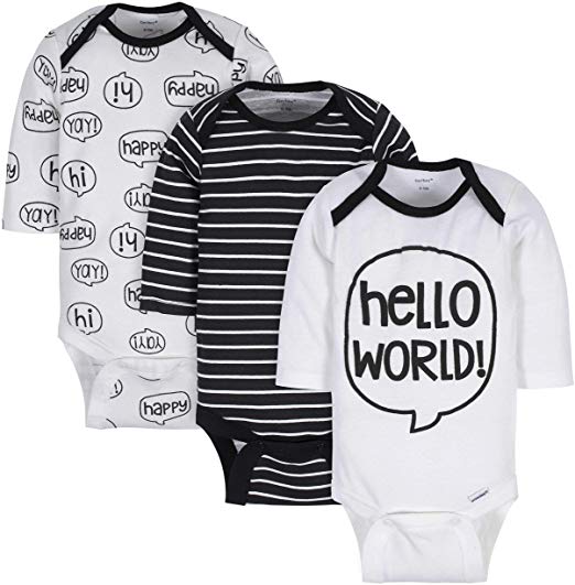 GERBER Baby Boys 3-Pack Long-Sleeve Onesies Bodysuit