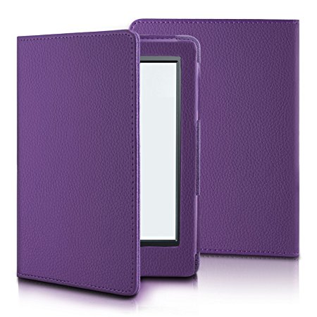 Case for Kindle 8th Generation - Infiland Folio Premium PU Leather Smart Cover For Amazon All-New Kindle E-reader 6" Display 2016 Release 8th Generation Only (With Auto Wake/Sleep),(Purple)