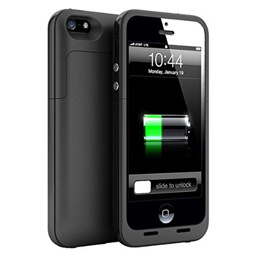 iPhone 5 Battery Case, NOVPEAK [U.S. Stock] Ultra Slim Rechargeable Backup Battery Charger Case for iPhone 5 5S SE - Portable Power Juice Bank Pack for iphone 5/5S/SE [2500mAh, Black]