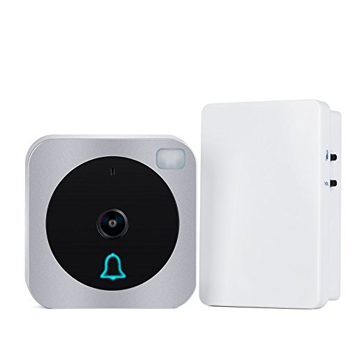 Vuebell Wifi Video Doorbell, Wireless Video Intercom Doorbell with Motion Detection, Night Vision Infrared LEDs , Two-way Audio for IOS and Android App