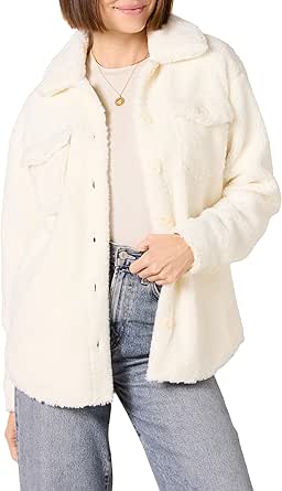 Amazon Essentials Women's Oversized Teddy Sherpa Shirt Jacket (Previously Goodthreads)