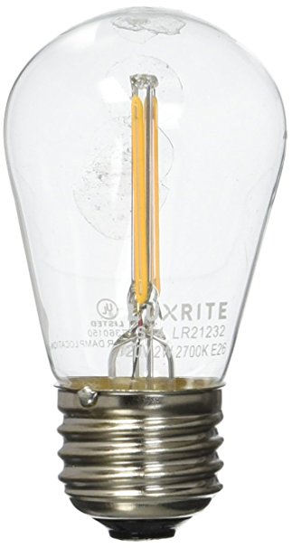 Luxrite LR21232 LED Filament S14 Light Bulb, 1.5-Watt Equivalent To 20w Incandescent S14 Bulb, Warm White 150 Lumens 2700K, 260 Beam spread degree, 15,000 Hour Life, E26 Base, 1-Pack