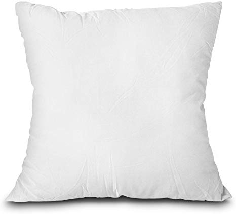 EDOW Throw Pillow Insert, Lightweight Soft Polyester Down Alternative Decorative Pillow, Sham Stuffer, Machine Washable. (White, 20x20)