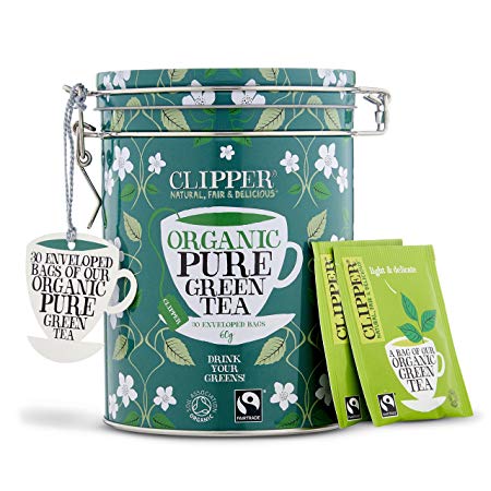 Clipper Organic Tea Gift Caddy Envelopes, 30-Count, Green