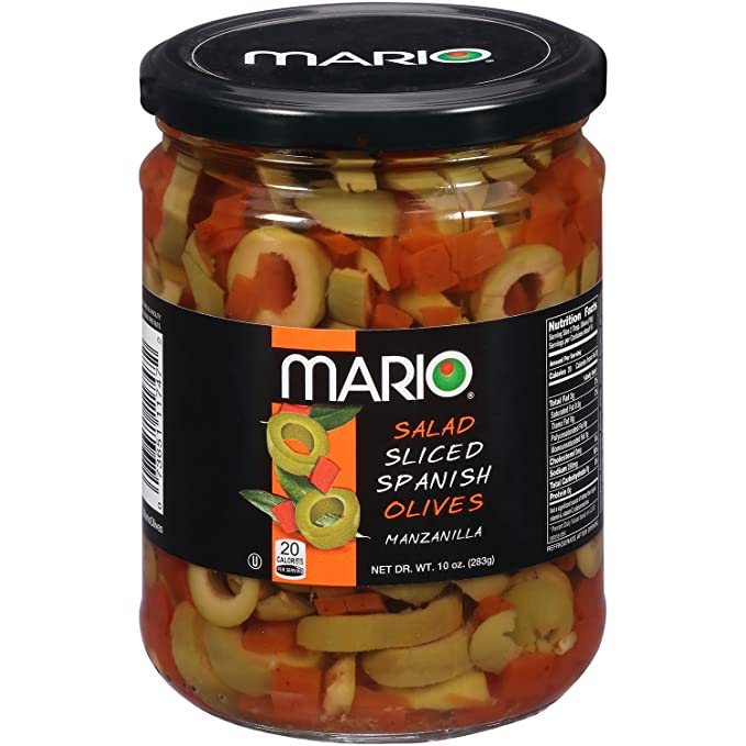 Mario Camacho Foods Salad Sliced Spanish Manzanilla Olives, 10 Ounce