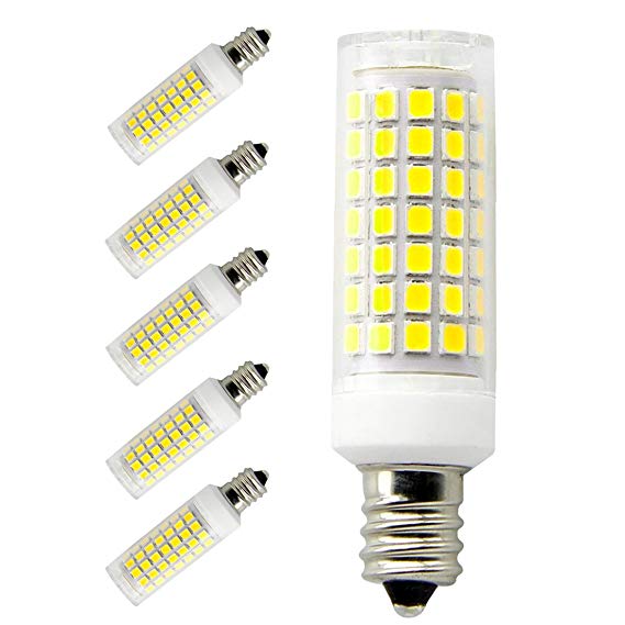 E12 led Light Bulbs AC110V 120V 130 Voltage Input,8.5Watt 850lm, Equivalent 75W Halogen Bulbs Replacement, Dimmable e12 led Bulbs, Pack of 5(Daylight White 6000K) … …
