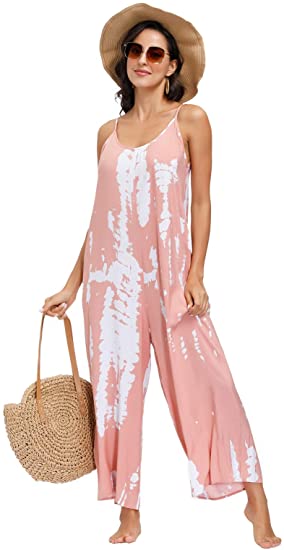 BUENOS NINOS Women's V Neck Floral Maxi Dress Boho Printed Adjustable Spaghetti Strap Ethnic Beach Long Dress with Pockets