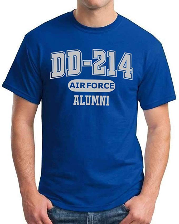 DD-214 Alumni T-Shirt, Retired Army, Navy, Air Force/USAF, Marine Corp/USMC, and Coast Guard/USCG Veterans Shirts