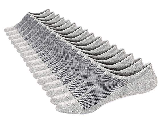 SIXDAYSOX No-Show Socks Low-Cut for Men & Women Size 6-11 Cotton Non Slip Invisible Mesh Socks 8 Pairs