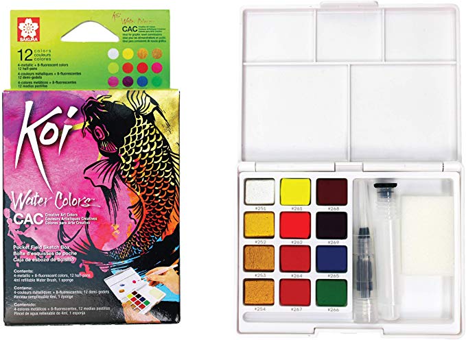 Sakura XNCW-12MH Koi Watercolor CAC Box 12 Color Field Sketch Set