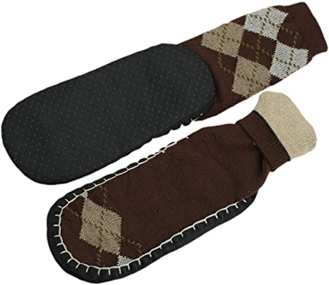 Men's Knit Slipper Socks with Grippers