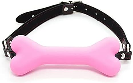 Silicone Bone Gag BDSM Adult Sex Toy Dog Slave Play Game Toy (Pink)