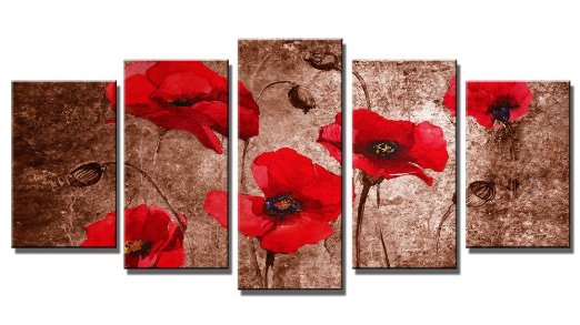 Wieco Art Modern Giclee Artwork Floral Canvas Prints on Canvas Wall Art for Home Decorations