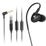 Headphones Darkiron S1 In-ear Sports Earphones Wired Headset for RunningExercising with In-line Mic ControlNo Volume Control for Mp3 Players Laptops and Most Smartphones black