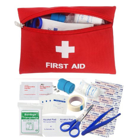 Oumers Convenient First Aid Kit Emergency Response Trauma Bag Survival Medical Kit Travel Emergency Kit Ultra Light Small Long-lasting Case Ideal for the Car Kitchen School Camping Hiking Travel Office Sports Hunting and Home Best Choice for Trauma Survival and Emergency First Aid Kit Disaster Preparedness Medical Supplies