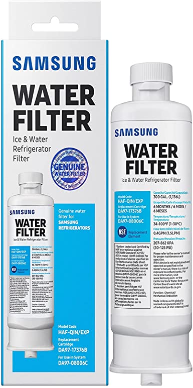 SAMSUNG Genuine DA97-17376B Refrigerator Water Filter, 1-Pack (HAF-Qin/EXP) (Packaging May Vary)