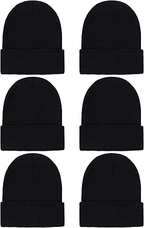 Cooraby Winter Beanie Cap Warm Knit Cuff Skull Beanie Caps for Men or Women