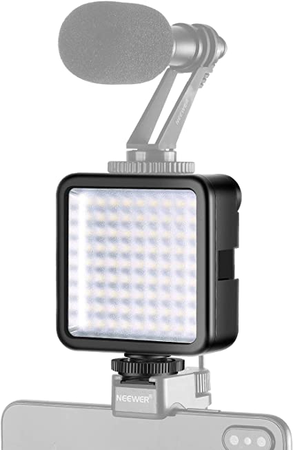 Neewer Ultra Bright Mini LED Video Light - 81 Dimmable High Power LED Panel Video Light Compatible with DJI Ronin-S OSMO Mobile 2 Zhiyun WEEBILL Smooth 4 Gimbal Canon Nikon Sony DSLR Cameras etc