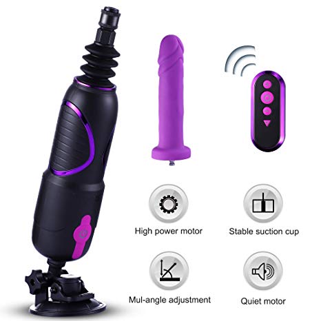 Hismith Pro Traveler, Portable Sex Machine with Remote Controller - KlicLok System - 6.8" Insertable Silicone Dildo - Powered by DC 12V/ 2A