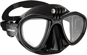 CRESSI Metis/Action Cam Mask - Maschera Subacquea Unisex di Volume Ridotto con Supporto Action Cam, Taglia Unica