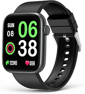 EarlySincere Smart Watch for Men with Bluetooth Call, 1.9'' HD Full Touch Screen Fitness Tracker, Smartwatch with Heart Rate Blood Oxygen Blood Pressure Sleep Monitor for Android and iPhone