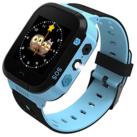Kids Smartwatch Compatible with iOS Android - Online Tracker with SOS Alarm Smart Watch Phone Birthday for Boys and Girls