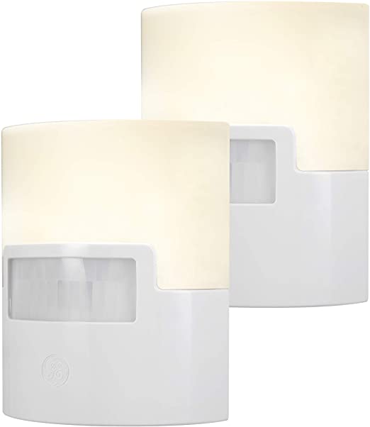 GE Enbrighten LED Night Light, Motion Sensor, 2 Pack, Plug-in, 40 Lumens, Soft White, UL Listed, Ideal for Bedroom, Nursery, Bathroom, Kitchen, Hallway, 46632, 2