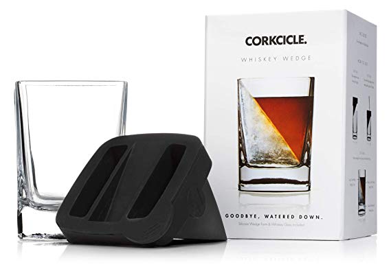 Whiskey Wedge Ice Mould, 9 oz, Novelty Whiskey Tumbler, Whisky Glass With Silicone Ice Glass Mould from Corkcicle