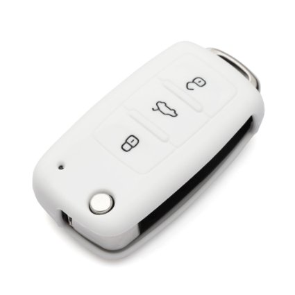 AndyGo Protective Silicone Key Cover Keyless Entry Remote Fob Shell Fit For VW Volkswagen 3 Button