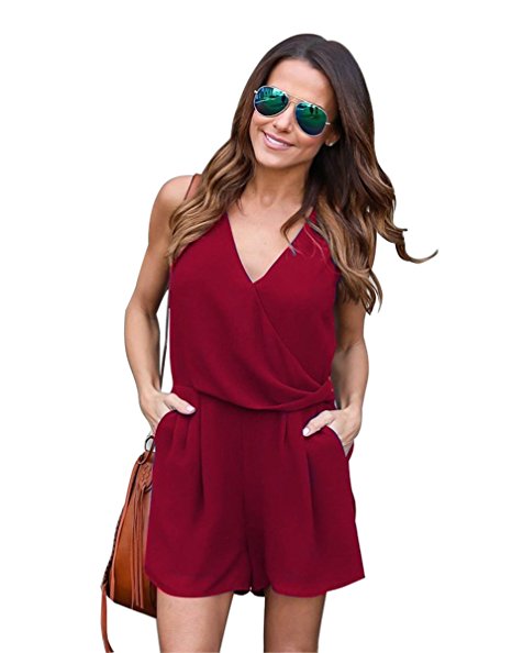 Women's Casual Loose Chiffon Shorts Jumpsuit Rompers Playsuit