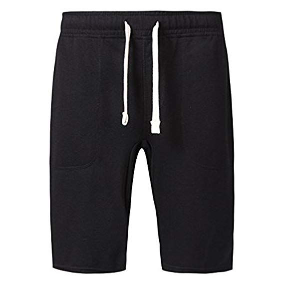 Mrignt Mens Casual Cotton Elastic Gym Jogger Shorts