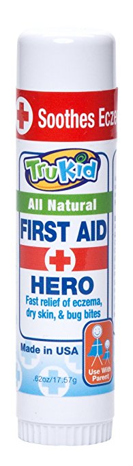 TruKid First Aid Hero Stick, Naturally soothes eczema, bug bites, scrapes & Itchy skin, .62 Oz