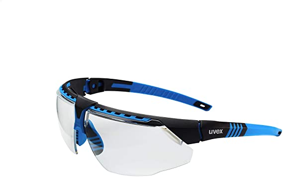 Uvex by Honeywell Avatar Safety Glasses, Blue Frame with Clear Lens & Anti-Scratch Hardcoat (S2870)