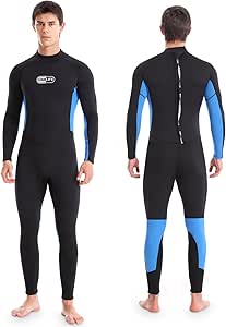 Wetsuits for Men, Mens Full Body Diving Suit Wetsuit, 3MM Neoprene Wetsuit Men's Wet Suit for Diving Snorkeling Swimming Surfing